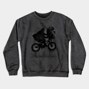 Boy with Bike and Alien Crewneck Sweatshirt